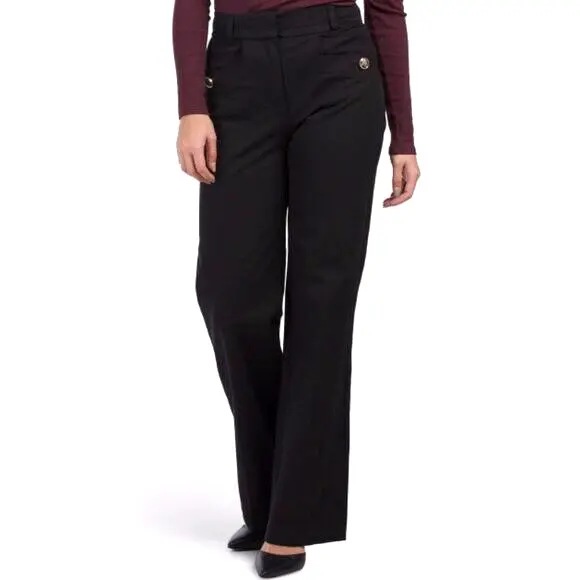 Derek Lam 10 Crosby Nell Black High Rise Wide Leg Stretchy Pants Size 6 $395