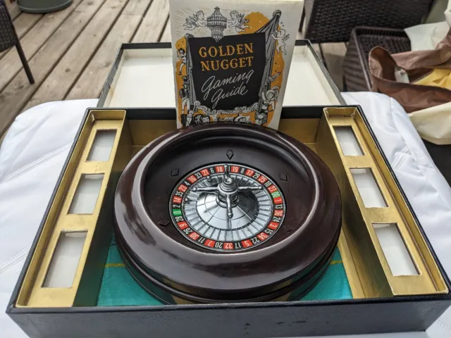 1949 VTG Golden Nugget Pleasantime Roulette Wheel And Accessories Collectable