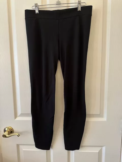 Vince Camuto Womens Leggings Sz M Black Ponte Knit Stretch Slim Tapered Leg