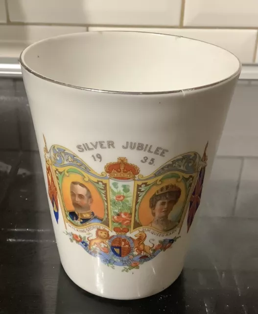 King George V Queen Mary, Commemorative Silver Jubilee Mug 1935