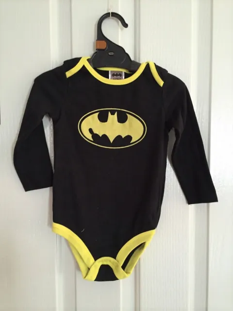 Official Licensed Batman Long Sleeve Cotton Costume Boys Bodysuit size 0-24mos