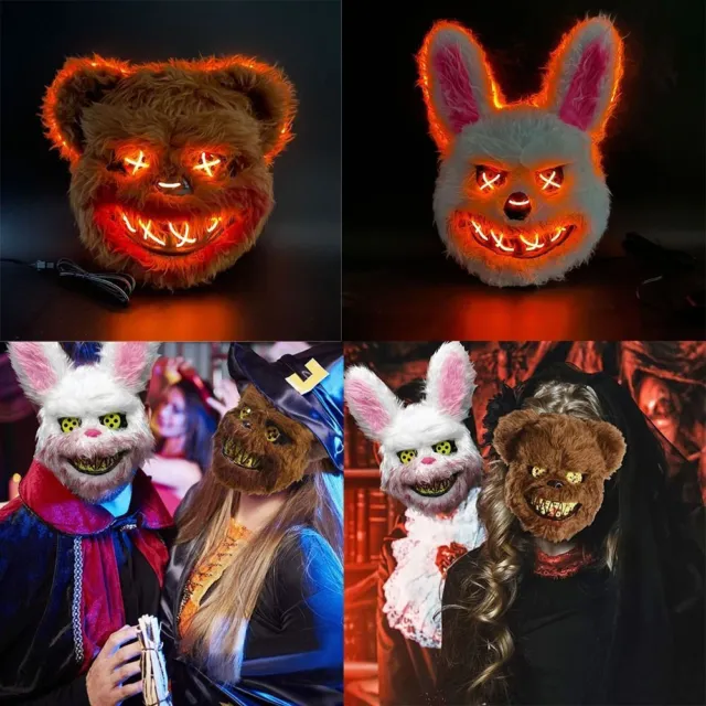Maschera orrore orso coniglio sanguinoso Halloween maschera orrore orso sanguinoso maschera performance oggetto di scena