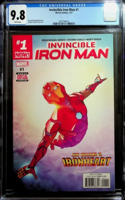 INVINCIBLE IRON MAN #1A CGC 9.8 NM/MT, 1st app Ironheart, Marvel Comics 11/2016
