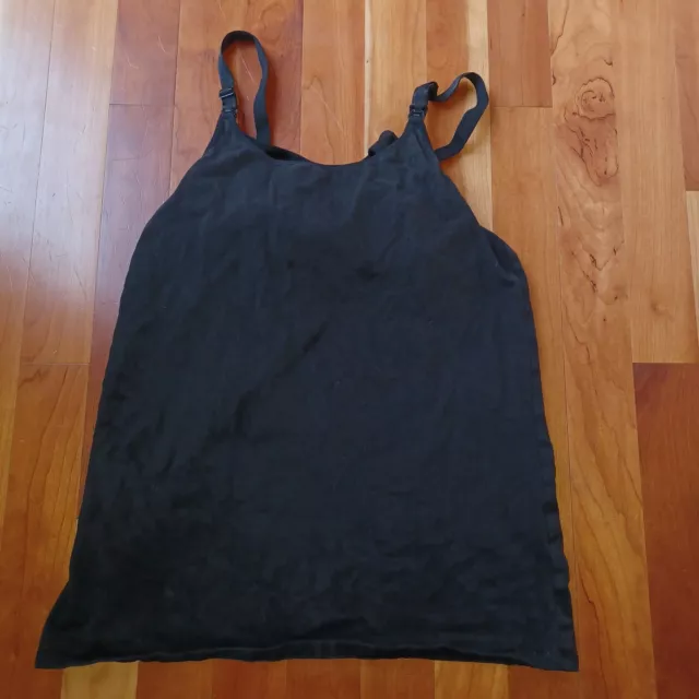 Gilligan & O'Malley Nursing Tank Top Medium Black Maternity women Shirt Cotton