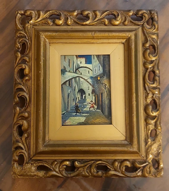 Cadre Avec Personnage En Relief - Signé François Noé - 17,5 X 11,7 Cm