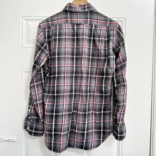 THOM BROWNE Mens Multi Plaid 100% Cotton Oxford Cloth Button Down Shirt Small 2