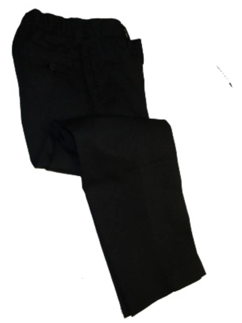 LANDS END Black School Uniform Plain Front Iron Knee Blended Chino Pants Boys 6