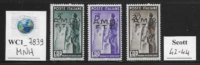 WC1_7839. TRIESTE FTT. 1949 EUROPEAN RECONSTRUCTION set. Scott 42-44. MNH