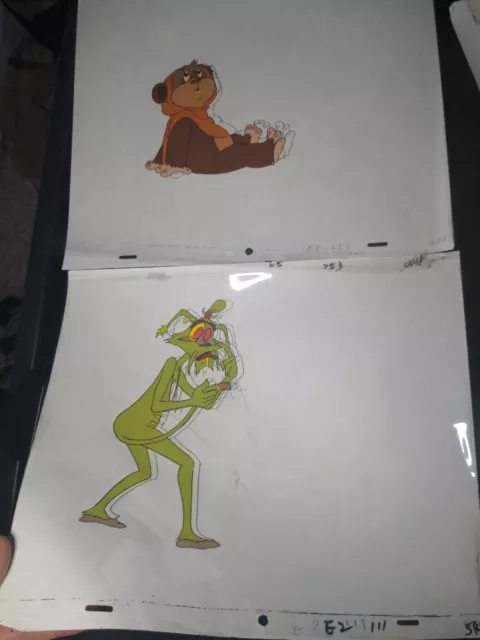 VINTAGE EWOKS animation cels BACKGROUND production art  Star Wars Animated I8