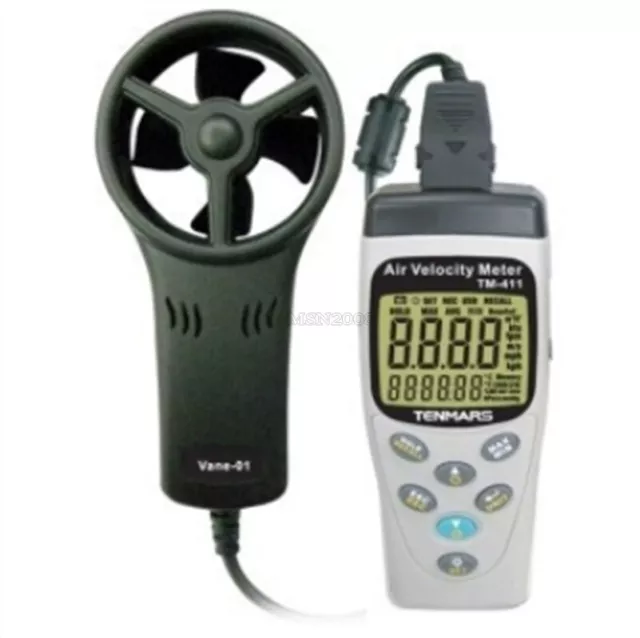 Tenmars TM-414 Anemometer 0.4~45M/S Air Meter Temperature Humidity Pressure fx