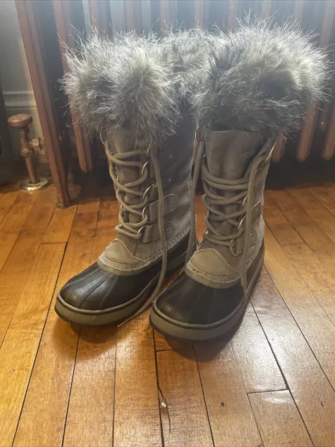 Sorel Joan of Arctic Women's Leather Winter Boots - Grey, US 8