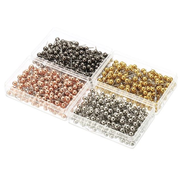Spingi Perni,800pz Plastica Rotondo Testa Pollice Acciaio Punto,Multicolore