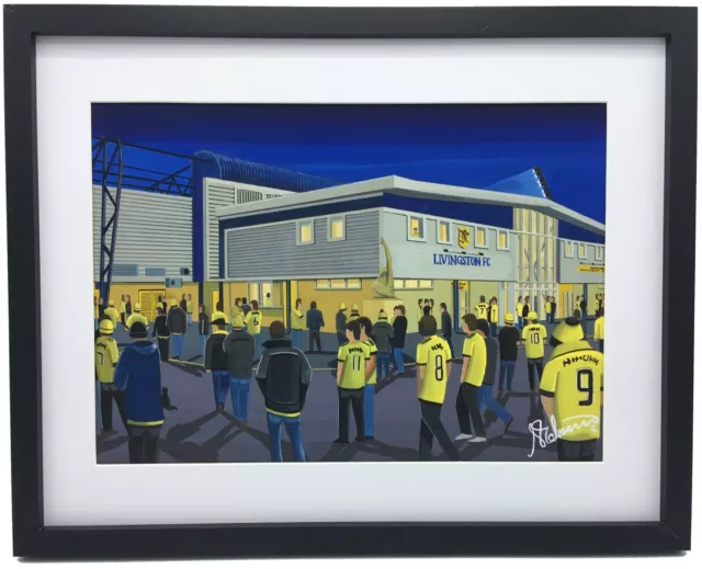 Livingston F.C, High Quality Framed Football Art Print. Approx A4