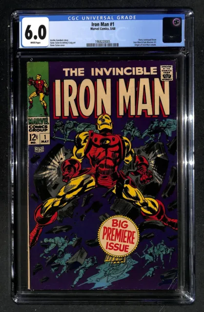 Iron Man #1 - CGC 6.0 - Story cont from Iron Man & Sub-Mariner #1 (VH) 63 KEY