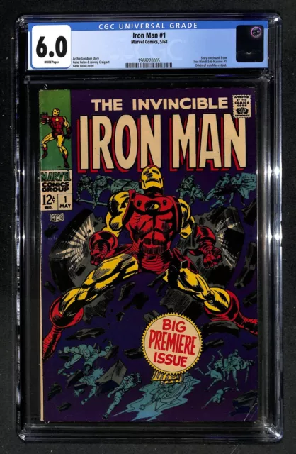 Iron Man #1 - CGC 6.0 - Story cont from Iron Man & Sub-Mariner #1 (VH) 63 KEY