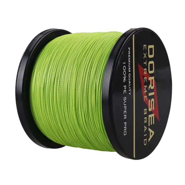 Dorisea 100M-2000M Fluorescent Green Dynema Braided Fishing Line 6LB-300LB