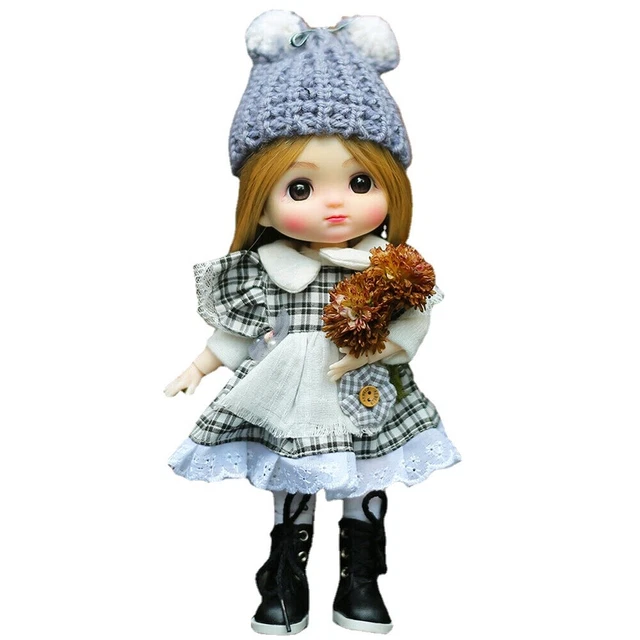 1/8 BJD Doll Cute Doll with Clothes Wigs Eyes Full Set Birthday Gift for Kids