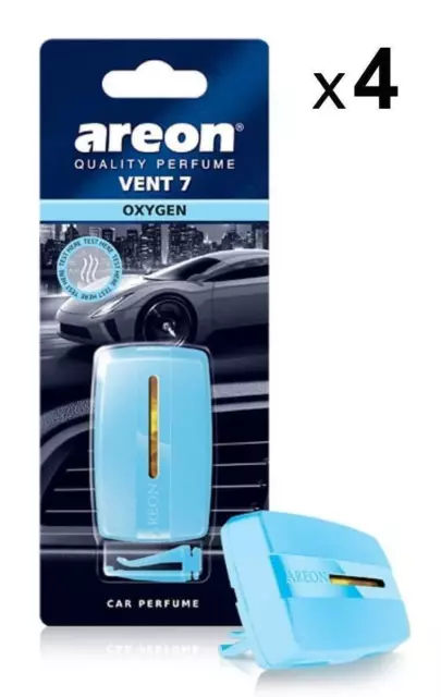 4 x Areon Vent 7 OXIGEN Ambientador Coche Taxi Aroma Fragancia Aroma Perfume