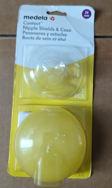 Medela Contact Nipple Shields & Case for Breastfeeding, 24mm Medium 3 Pc Set(BB)