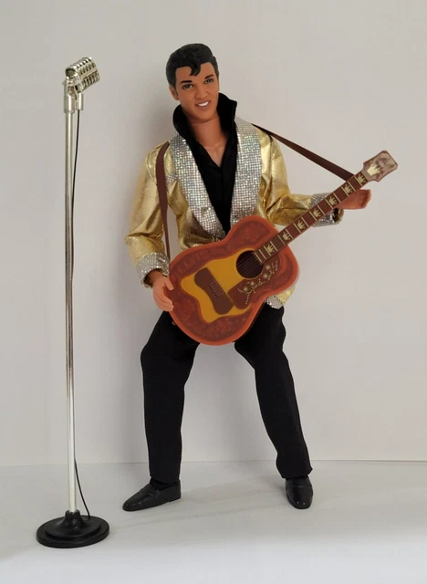 Vintage 1996 Mattel ELVIS DOLL - Posable with GUITAR & MIC - Barbie Loves Elvis Vintage 1996 Mattel ELVIS DOLL - Posable with GUITAR & MIC - Barbie Loves Elvis