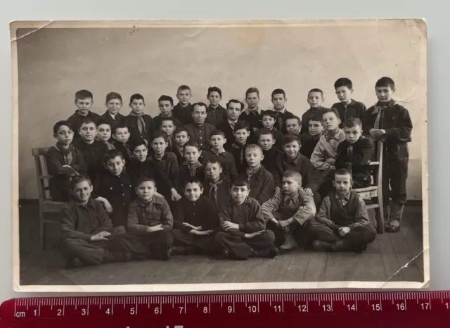 1950s Schoolboy  Boy Kids Uniform Pioneers Scouts Pupils USSR Boy Vintage Photo