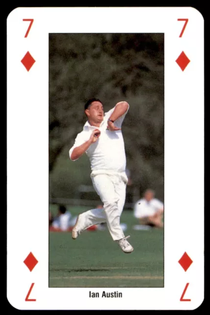 Cricket World Cup 99 (Playing Card) Seven of Diamonds Ian Austin England