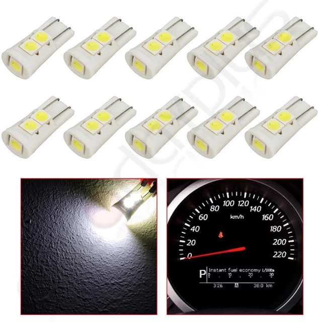 20pc White T10 W5W 168 194 Wedge LED Bulb Instrument Gauge Cluster Panel Light