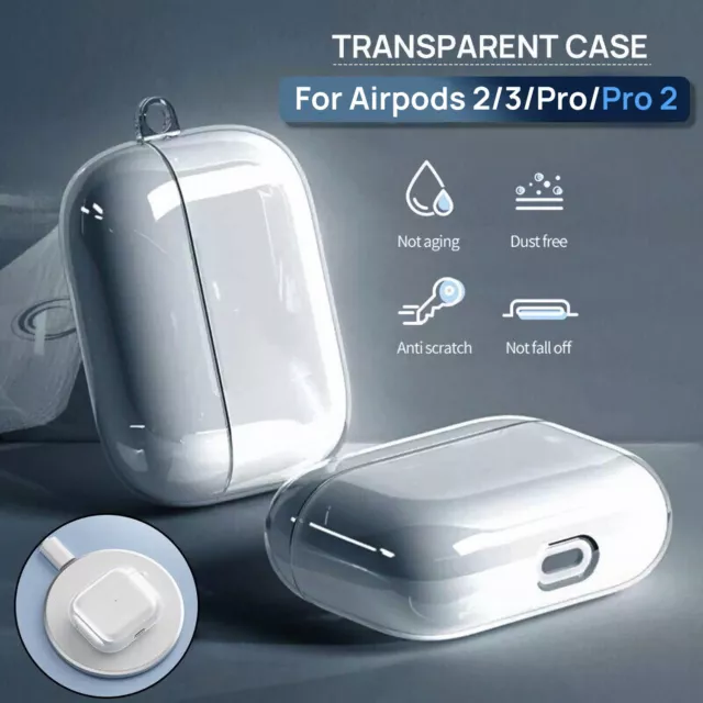 For Apple AirPods 3 2 Pro 2 2022 Case Cover Crystal Clear Silicone Transparent