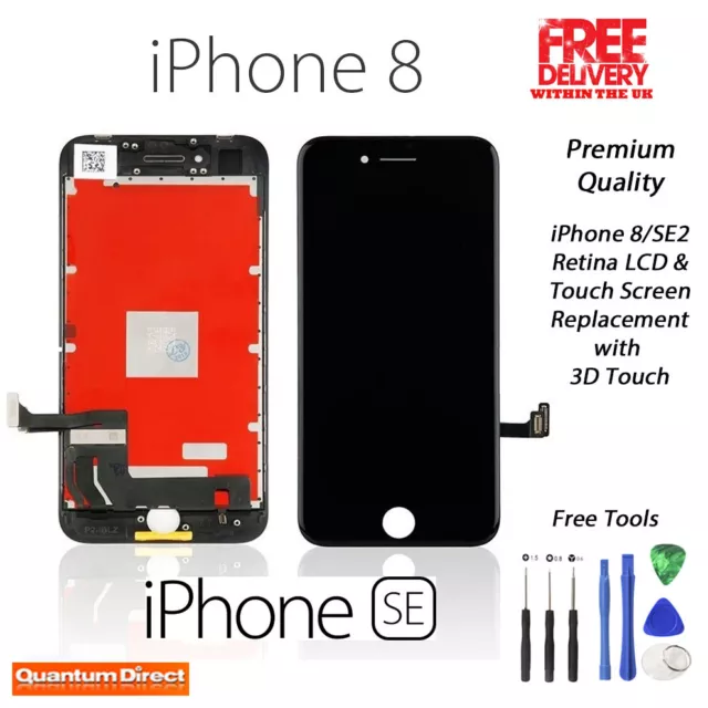 iPhone 8/SE2 2020 Retina LCD Digitiser Touch Screen Replacement Grade AAA BLACK