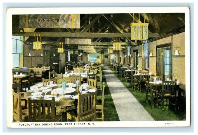 c1930's Roycroft Inn Dining Room East Aurora New York NY Vintage Postcard