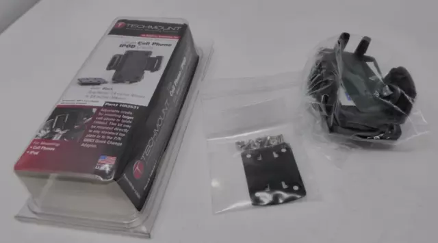Techmount Large Cell Phone Cradle for Motorcycles Black Part# HR2531 NEW UNUSED