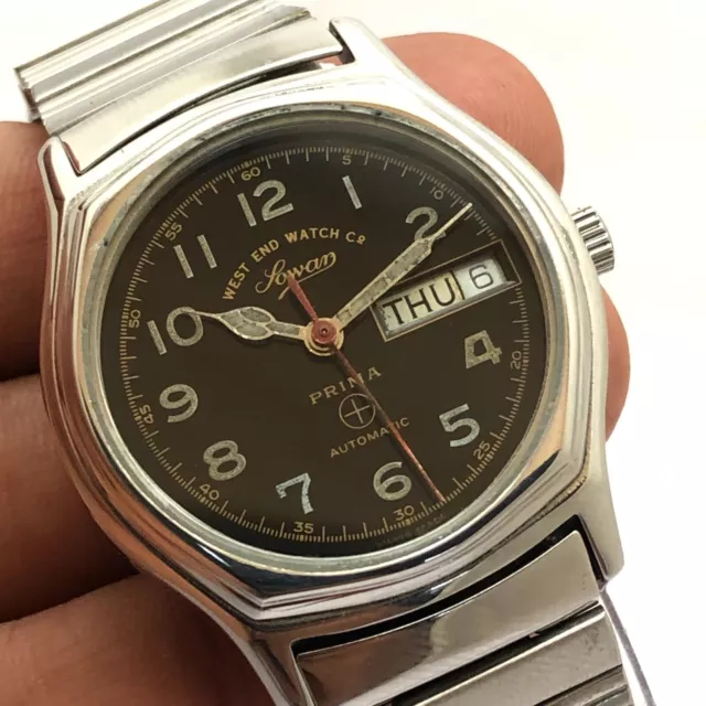 Vintage Men's West End Watch Co Sowar PRIMA 34mm Automatic Wrist Watch Swiss