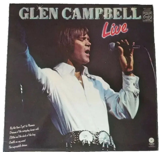 Glen Campbell Live Greatest Hits LP Vinyl Record Album 60s 70s Vintage Country