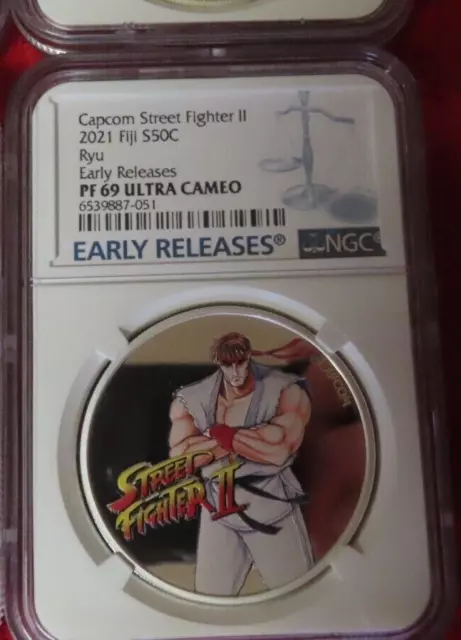 2021 1 oz Colorized Fiji Street Fighter II Vega Silver Coin (BU) l