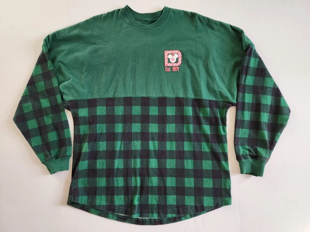 Disney World Spirit Jersey Long Sleeve Shirt Large Green Plaid Holiday 2020 Disney World Spirit Jersey Long Sleeve Shirt Large Green Plaid Holiday 2020