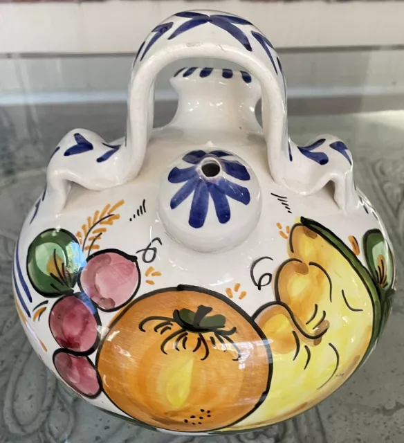 Italian Hand Painted Ceramic Jug  Pitcher Vase 1960s MidCentury Modern