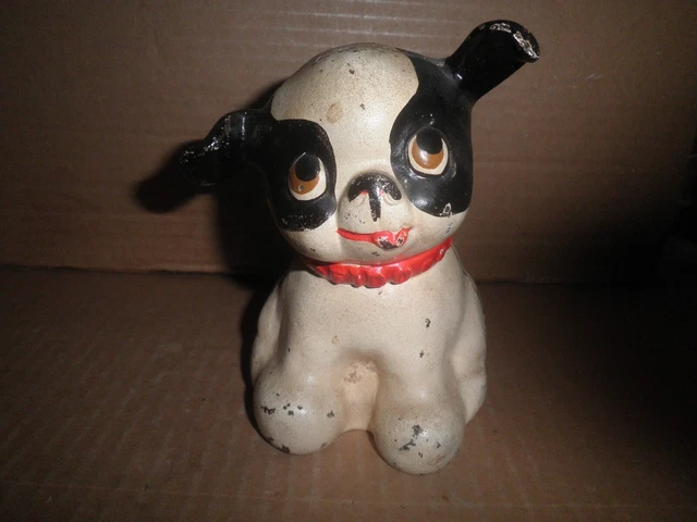 Wonderful old original cast iron "Fido" Dog still bank, by Hubley 1920's - 40's