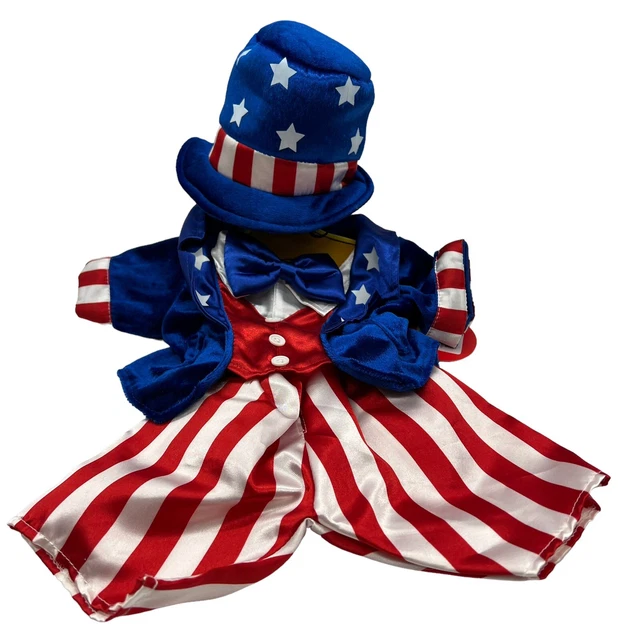 Build A Bear Uncle Sam 4th of July Parade Outfit Teddy Clothes Patriotic Tags