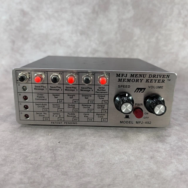 MFJ-492 MENU DRIVEN Memory Keyer CW Morse Code Ham Radio Power