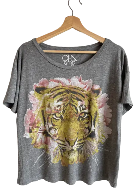 Tiger Illustration Boxy t-shirt by Chaser Brand Animal Print Boho Tee