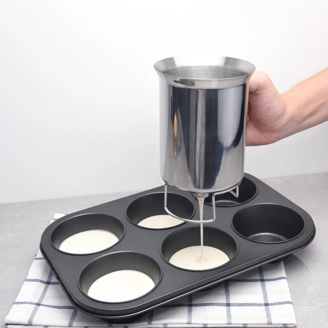 STAINLESS STEEL HANDHELD Mixing Batter Separator Pancake Measuring Cup