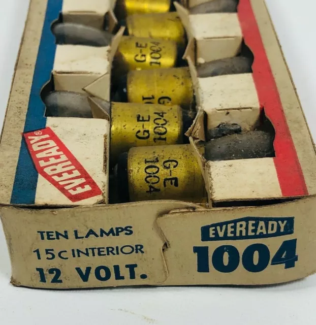 Nos 10 Eveready 15C Minature Auto Truck 12 Volt Lightbulb Lamp #1004 Ge