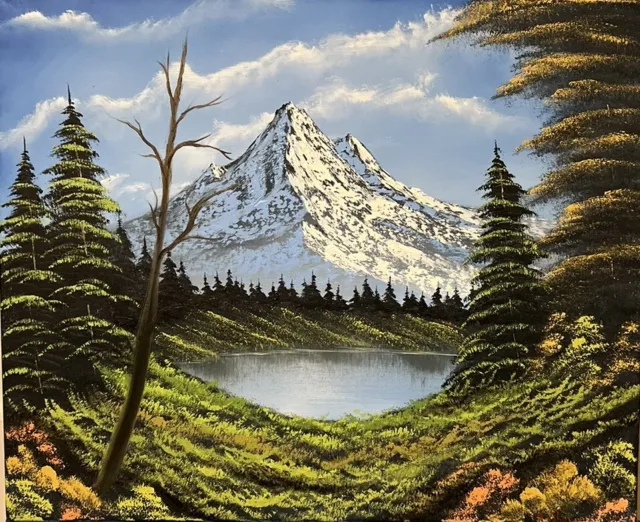 Bob Ross | Bob Ross Mountain Waterfall Signed Original Painting  Contemporary Art (1980) | Artsy