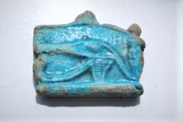 Ancient Egyptian Turquoise Glazed Faience "Eye of Horus" Seal or Amulet Lot