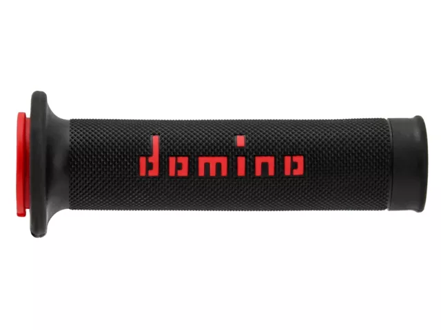 Domino Road & Race Black & Red A010 Full Diamond Grips To Fit Road Bikes open