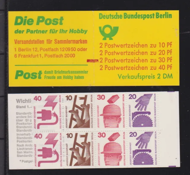 Berlin postfrisch Markenheft 9c I mit Balkenzähler Unfallverhütung siehe Bild