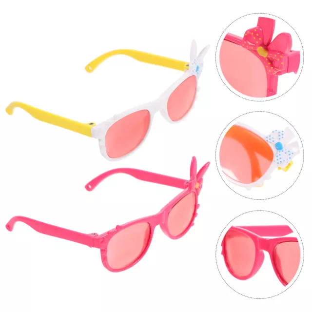 4 piezas muñecas gafas de sol mini muñecas de plástico gafas de sol medición de muñecas