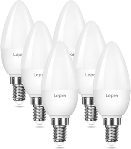 Lepro E14 LED Light Bulb, Small Edison Screw SES Candle Bulbs, 4.9W 470lm,...