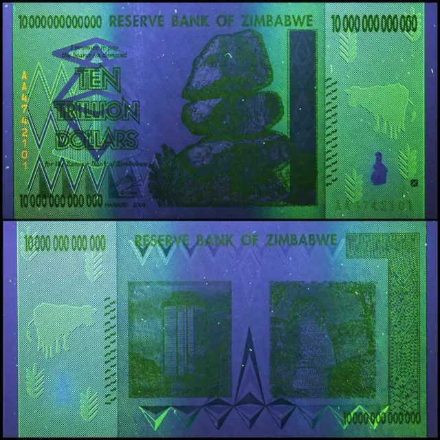 Zimbabwe 10 Trillion X 10 Pieces (PCS), AA/2008, P-88, UNC, 100 Trillion Series 2