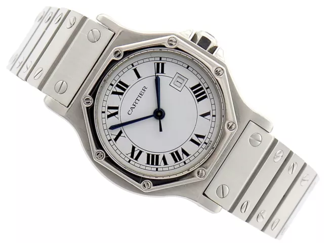 Herrenuhr Cartier Santos Octagon 29Mm Edelstahl Automatic Full Set 1980 Ref 2965